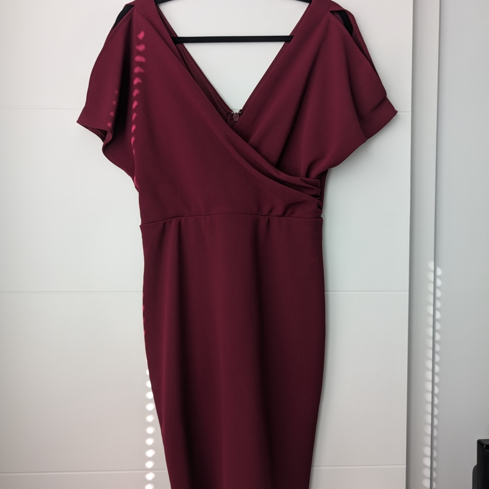 Lulu's Deep Red Midi Dress